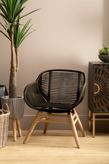 Sisal Black Rope Armchair