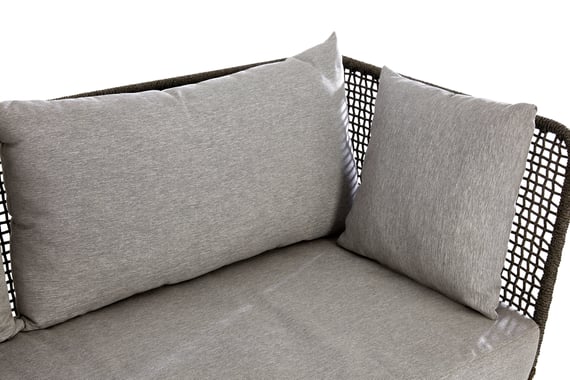 Opus 3 Seat Rope Woven Sofa With Grey Cushions Detail 03