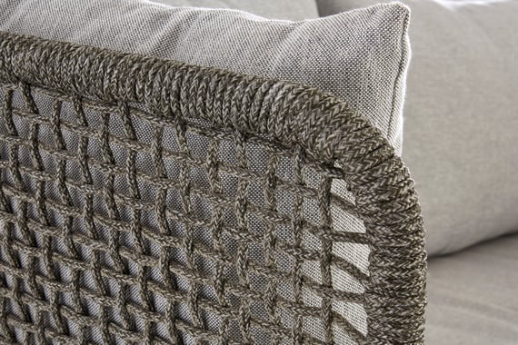 Opus 3 Seat Rope Woven Sofa With Grey Cushions Detail 04