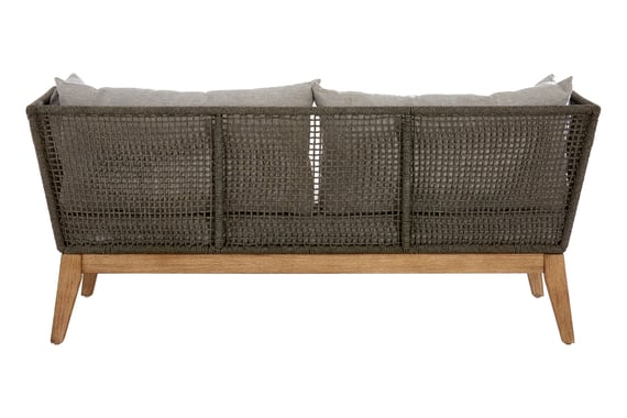 Opus 3 Seat Rope Woven Sofa With Grey Cushions Style 01