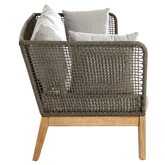 Opus 3 Seat Rope Woven Sofa With Grey Cushions Style 02