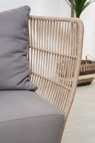 Opus Woven Rope 2 Seater Sofa With Grey Cushions Lifestyle 01