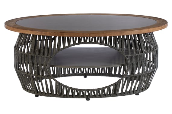 Opus Grey Woven Rope And Stone Coffee Table Garden Furniture