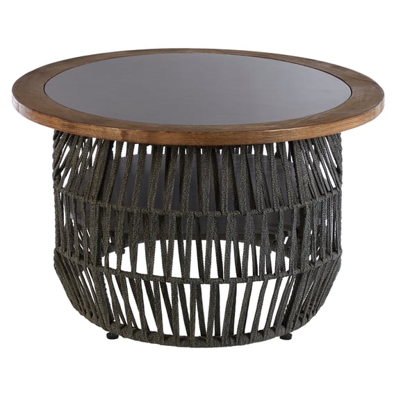 Opus Grey Woven Rope And Stone Coffee Table Style 01