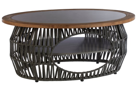Opus Grey Woven Rope And Stone Coffee Table Style 02
