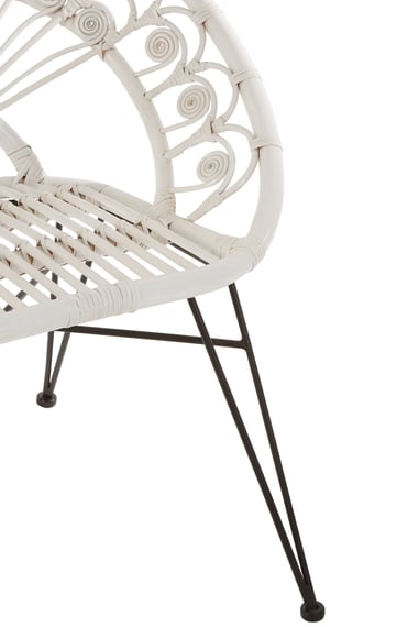Manado White Natural Rattan Chair Detail 01