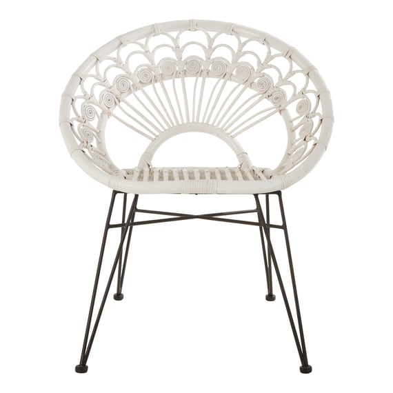 Manado White Natural Rattan Chair Garden Furniture
