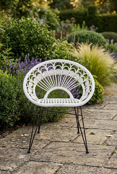 Manado White Natural Rattan Chair