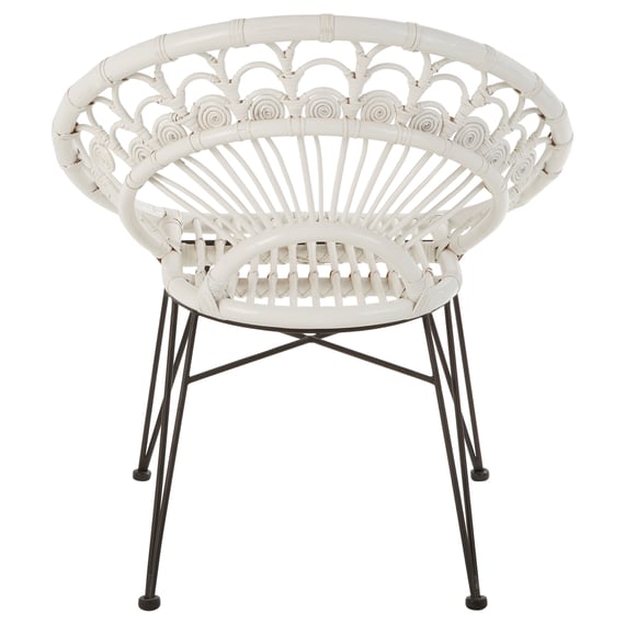 Manado White Natural Rattan Chair Style 01