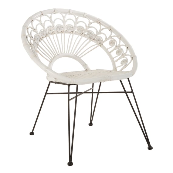 Manado White Natural Rattan Chair Style 03