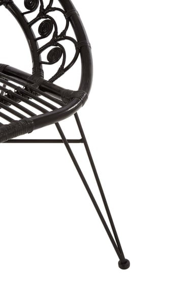 Manado Black Natural Rattan Chair Detail 01