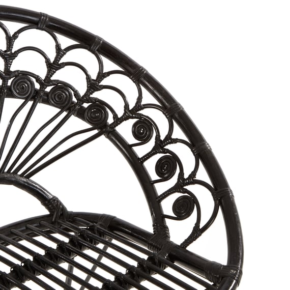 Manado Black Natural Rattan Chair Detail 02