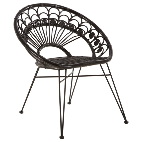 Manado Black Natural Rattan Chair Style 03