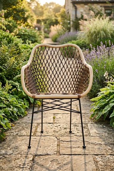 Manado Natural Rattan and Metal Chair