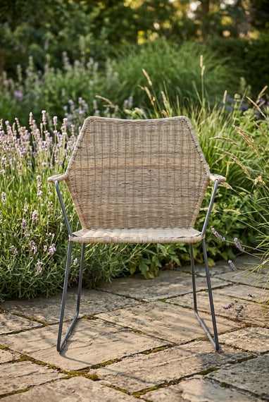 Manado Angled Design Natural Rattan Chair