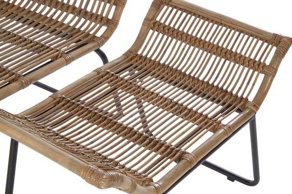Manado Natural Rattan Lounge Chair And Footstool Detail 01