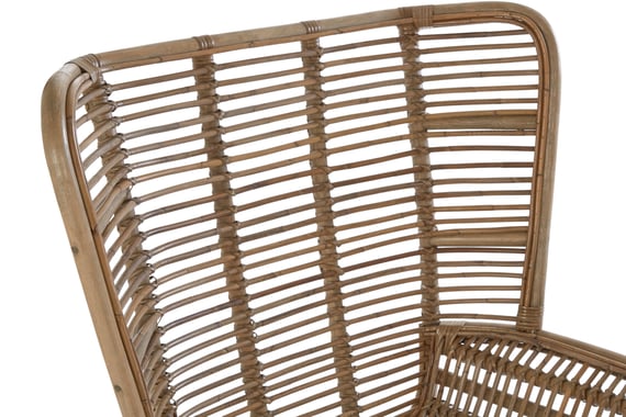 Manado Natural Rattan Lounge Chair And Footstool Detail 03