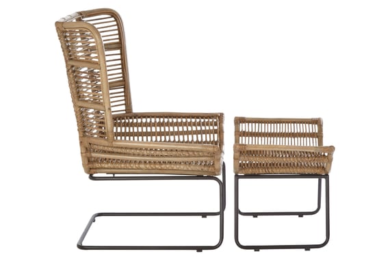 Manado Natural Rattan Lounge Chair And Footstool Style 03