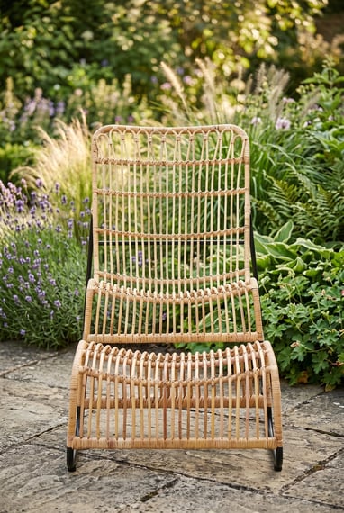 Manado Rattan Chair And Footstool Set