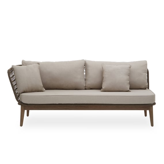 Opus Woven Rope Chaise Longue With Cushions Garden Furniture