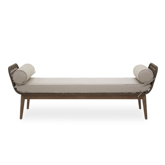 Opus Rope Woven Longue Bench With Cushions Garden Furniture