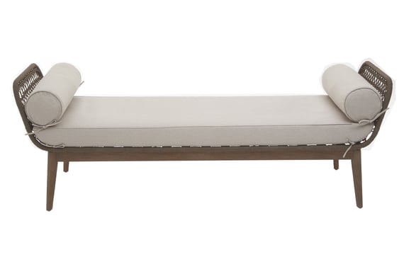 Opus Rope Woven Longue Bench With Cushions Style 03