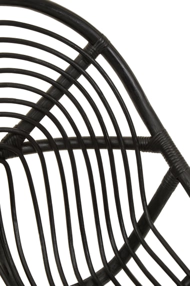 Manado Black Natural Rattan And Teak Chair Detail 04