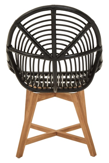 Manado Black Natural Rattan And Teak Chair Style 01