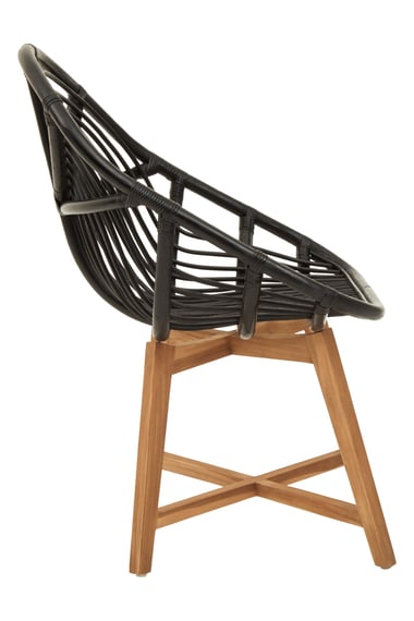 Manado Black Natural Rattan And Teak Chair Style 02