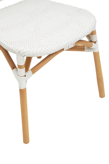 Manado Natural And White Rattan Dining Chair Detail 04