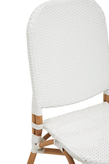 Manado Natural And White Rattan Dining Chair Detail 05