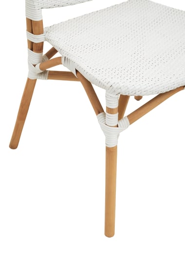 Manado Natural And White Rattan Dining Chair Detail 06