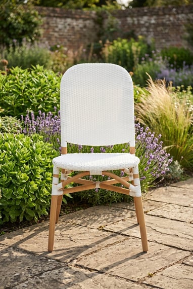 Manado Natural and White Rattan Dining Chair