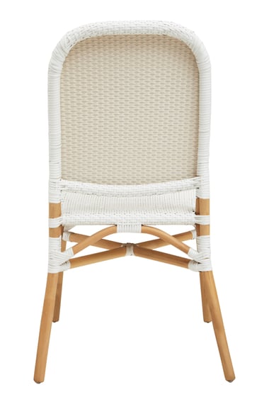 Manado Natural And White Rattan Dining Chair Style 01