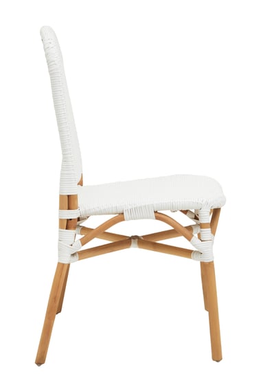 Manado Natural And White Rattan Dining Chair Style 02