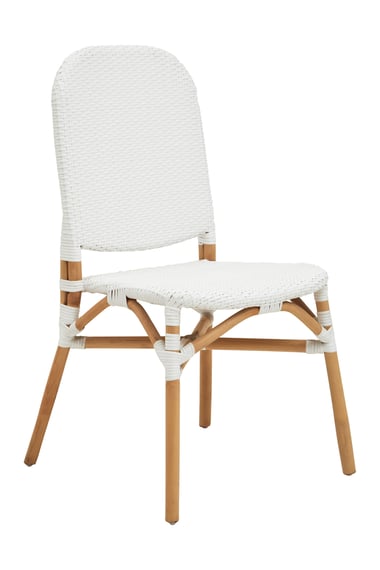Manado Natural And White Rattan Dining Chair Style 03