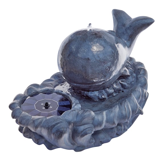 55cm 4 LED Solar Happy Whale Water Feature