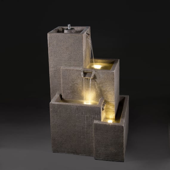 81cm Low Voltage Cascading Water Feature and Oil Torch