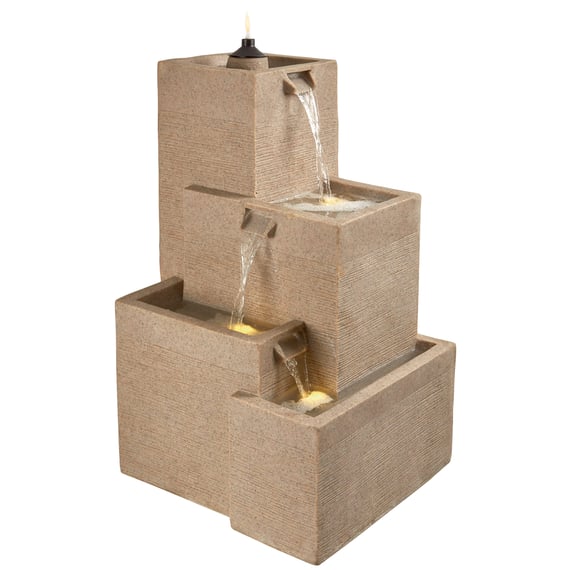 81cm Low Voltage Cascading Water Feature and Oil Torch
