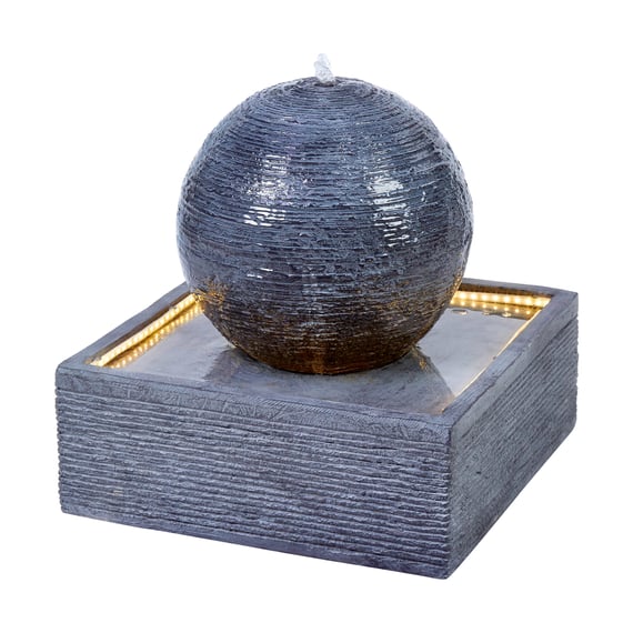 Textured Sphere Self Contained LED Water Feature