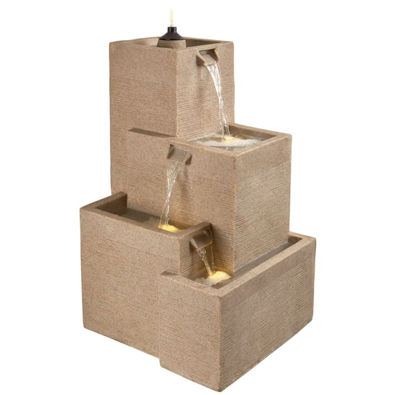 Tumbling Cascade Self Contained Water Feature with Light