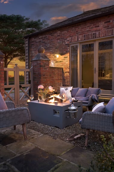 Happy Cocooning Rectangular Grey Outdoor Gas Fire Pit