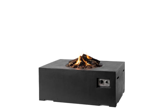 Happy Cocooning Rectangular Black Gas Fire Bowl
