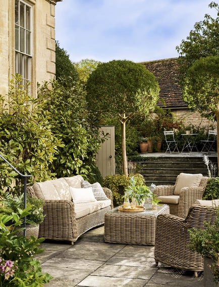Lechlade 3 Seater Sofa Set - PE Rattan, Natural