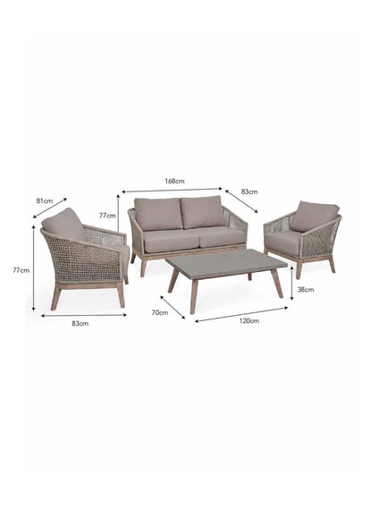 lynton grey acacia 2 seater sofa set garden lounge set