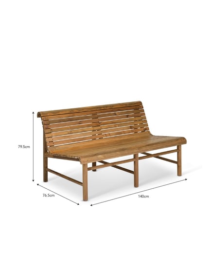 station bench double teak natural garden outdoor handmade bench