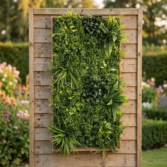 1m x 50cm Artificial Living Wall Art in Frame Dawn Burst