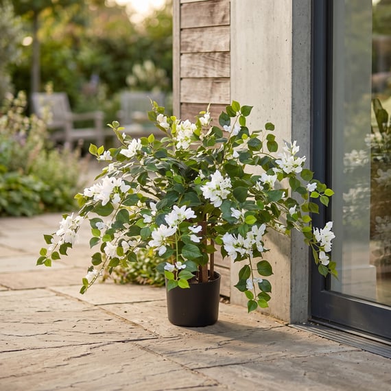 Artificial Flowering Bougainvillea White 90cm