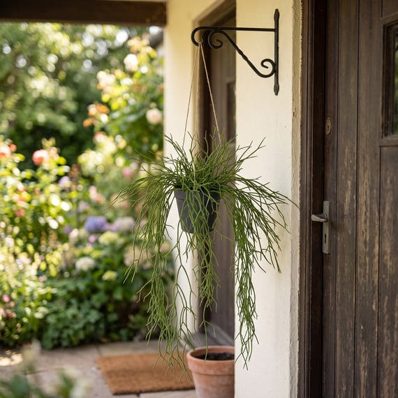 Artificial Hanging Succulent in Rusted Pot 55cm