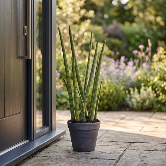Artificial Sansevieria with Brown Pot 42.5cm